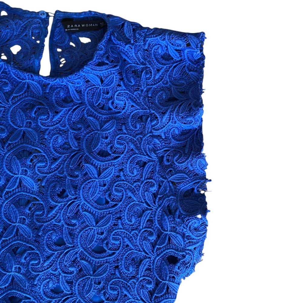Zara Cobalt Lace Sheath Dress - Picture 8 of 15